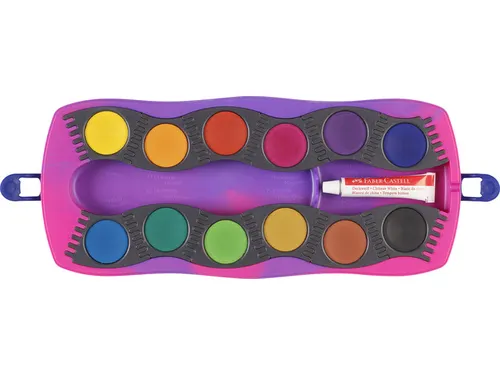 Waterverfdoos Faber-Castell Connector Unicorn 12 kleuren +1 tube wit