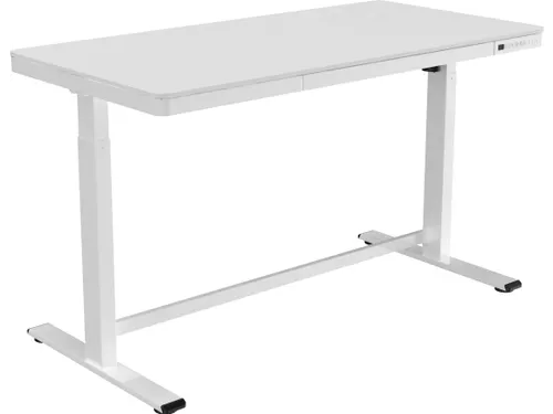 Zit-Sta Werkplek 140cm Kunststof Wit Blad Elektrisch Verstelbaar
