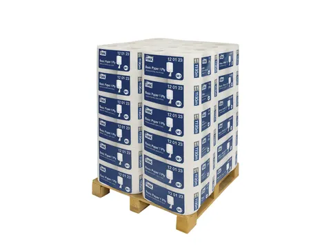 Poetsrol Tork M1 120123 1-laags 21.5x120m 11 rollen wit Pallet