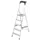 aluminium trapladder,eenzijdig,5treden,bordes geribbeld,stand H 1,04m