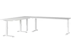 hoekbureau,in h. verstelb.,HxBxD 710-910x2600x2000mm,blad wit