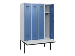 locker met bank,HxBxD 1950x1200x815mm,4vak,vak B 300mm,cilinderslot
