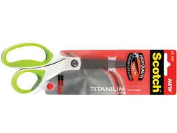 Schaar Scotch 20cm titanium met groot oog groen blister