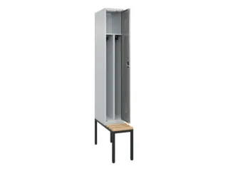 locker met bank,voor scheiding van kleding,HxBxD 2120x300x815mm,1vak - 1