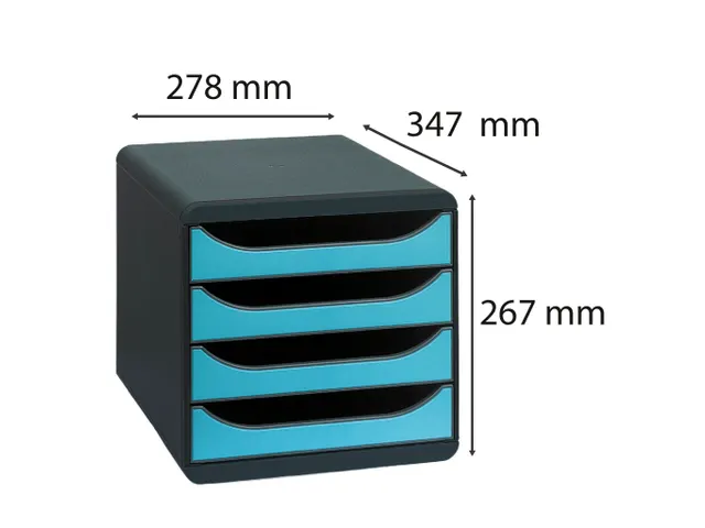 Big-box Classic Ladenblok 4 Laden A4+ Grijs Baby Blauw