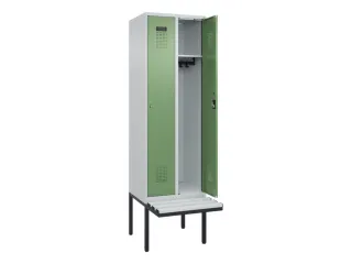 locker met bank,HxBxD 2120x600x815mm,2vak,vak B 300mm,cilinderslot - 1