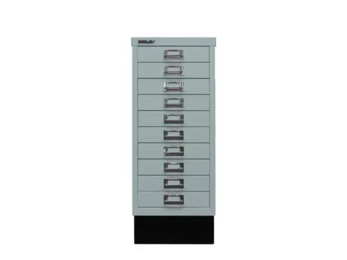 kantoor-ladekast HxBxD 670x279x380mm 10 laden romp zilverkleurig staal