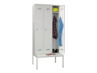 locker met bank,HxBxD 2150x900x500mm,3vak,RAL7035,front RAL7035 - 2