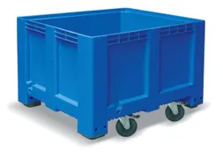 Stapelcontainer Pe 760x1200x1000mm 610 liter 4 Zwenkwielen Blauw