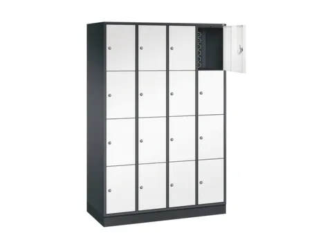 lockerkast,HxBxD 1950x1220x500mm,4x4vakken,cil.-slot,sokkel