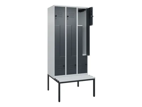 Z-garderobekast,HxBxD 2120x900x815mm,6vak,vak B 300mm,draaigrendel
