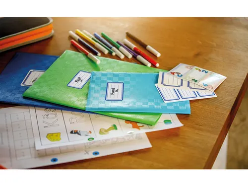 boeketiket Z-design School pakje a 3 vel lichtblauw met kader