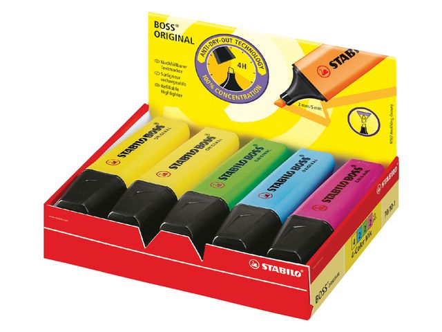 Markeerstift STABILO Boss original 70/10-1 doos à 10 (4) kleuren