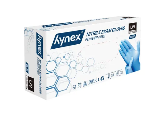 Handschoen Hynex Maat L nitril 100stuks blauw