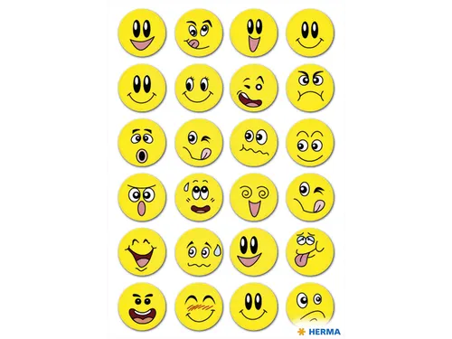 Sticker Etiket Herma 3657 Smiley 24 stuks