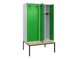 locker met bank,voor scheiding van kleding,HxBxD 2120x1200x815mm,4vak