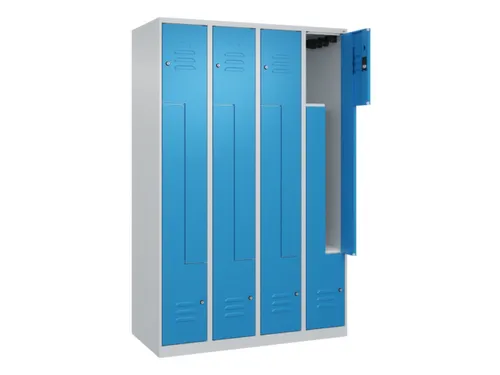 Z-garderobekast,HxBxD 1850x1200x500mm,vak B 150/300mm,cil.-slot