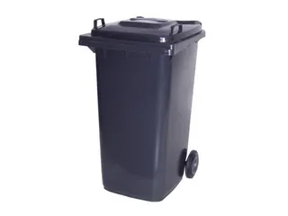 Vuilcontainer PE 240 liter HxBxD 1100x580x740mm met wielen grijs - 3