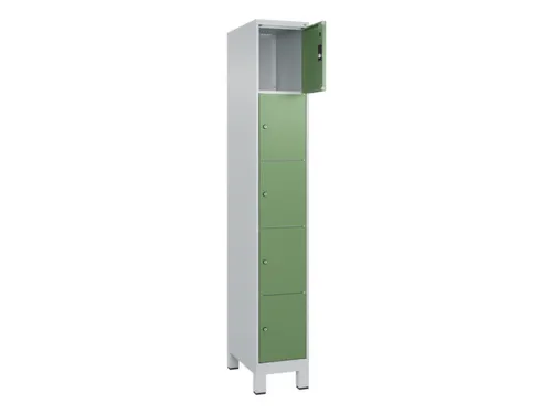 lockerkast,HxBxD 1950x300x500mm,1x5vakken,vak B 300mm,cil.-slot,voeten