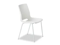Kunststof kuipstoel,4voeten snow,zitting PP vanille