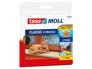 Tochtstrip Tesa Moll 05390 P profiel 9mmx6m bruin - 1