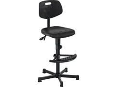 Werkplaatsstoel,standaardzitting zwart,PU-schuim