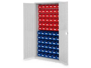 kast met sleufplaat m. bakken,HxBxD 1950x1000x410mm,72bakken PE - 2