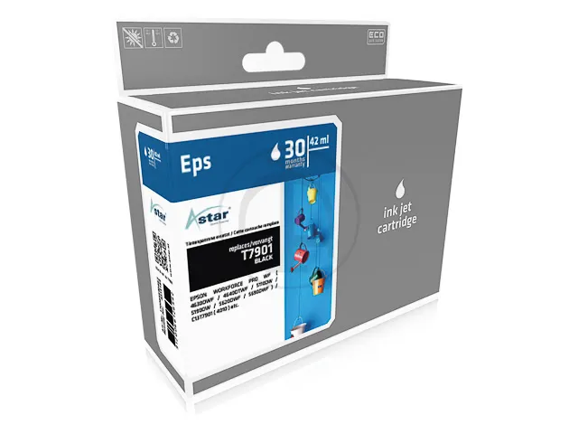 As15189 Astar Epson T7901 Wf Inkt Zwart Hc Rebuilt 2600Pagina's Chip