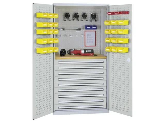 kast met sleufplaat,HxBxD 1950x1000x600mm,9lade(n),RAL5010