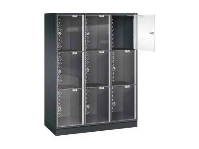 grootvolume-lockersysteem,HxBxD 1750x1220x500mm,3x3vakken,cil.-slot