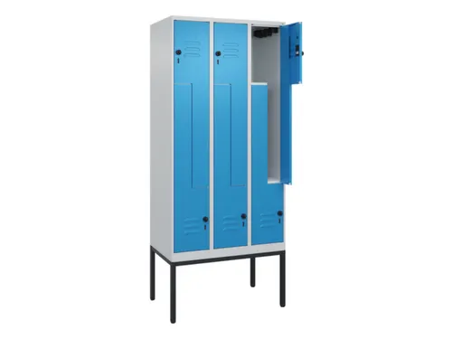 Z-garderobekast,HxBxD 2120x900x500mm,vak B 150/300mm,draaigrendel
