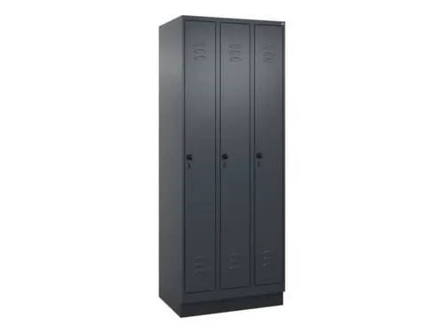 locker,HxBxD 1950x750x500mm,3vak,vak B 250mm,draaigrendel,sokkel
