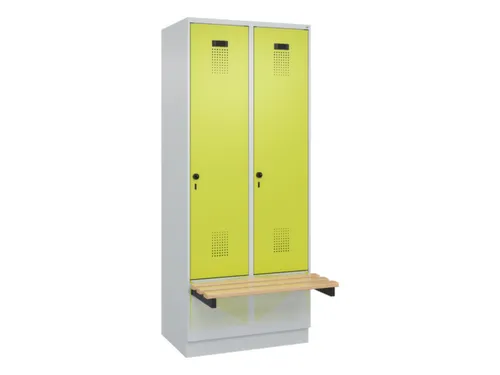 locker met bank,HxBxD 1950x800x815mm,2vak,vak B 400mm,draaigrendel