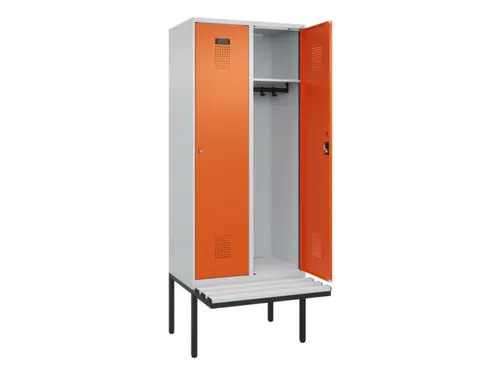locker met bank,HxBxD 2120x800x815mm,2vak,vak B 400mm,cilinderslot