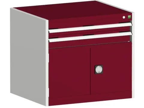 ladekast HxBxD 700x800x525mm 2laden RAL7035 front RAL3004