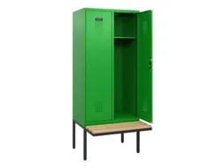 locker met bank,HxBxD 1950x800x815mm,2vak,vak B 400mm,cilinderslot