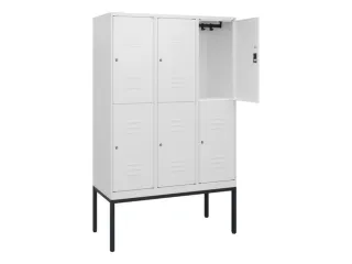 dubbeldekse locker,HxBxD 1950x1200x500mm,3x2vak.,vak B 400mm,cil.-slot - 2