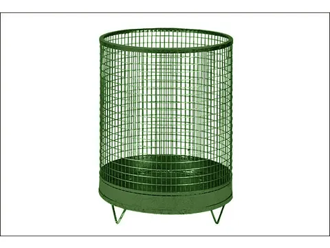 Afvalbak Van Draadgaas 118 Liter Vloeropstelling Staalplaatbodem Groen