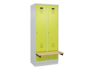 locker met bank,HxBxD 1950x800x815mm,2vak,vak B 400mm,cilinderslot - 2