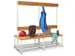 banc double,HxLxP 1600x1500x770mm,piètement RAL9010
