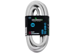 Kabel Green Mouse USB-A naar USB-C data Woven 2m