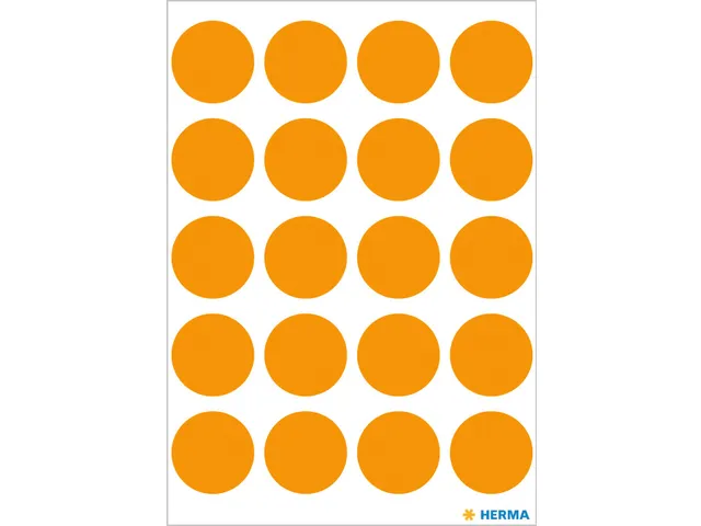 HERMA 1874 Multipurpose etiketten Rond 19mm Fluor Oranje 100 stuks