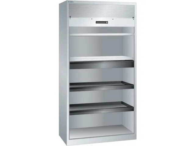 roldeurkast 1950x1000x580mm 4xStalen bodem 1lade cil.-slot RAL7035