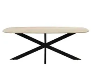 OUTLET Vergadertafel Harper Deens Ovaal 200x100cm Naturel blad met Spi - 3