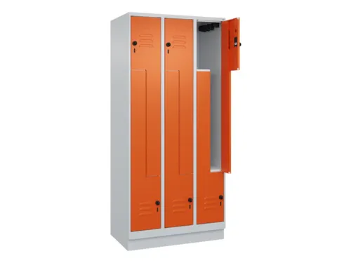 Z-garderobekast,HxBxD 1950x900x500mm,vak B 150/300mm,draaigrendel