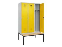 locker met bank,voor scheiding van kleding,HxBxD 2120x1200x815mm,3vak