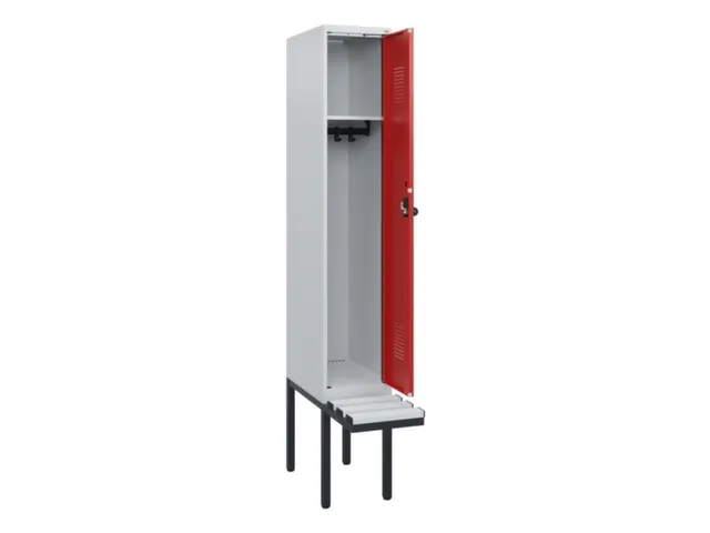 locker met bank,HxBxD 1950x300x815mm,1vak,vak B 300mm,draaigrendel
