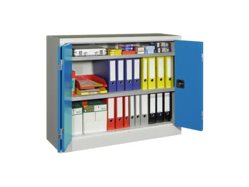 Vouwdeurkast 1000x1200x400mm 2legborden Verzinkt Ral7035 Front Ral5012