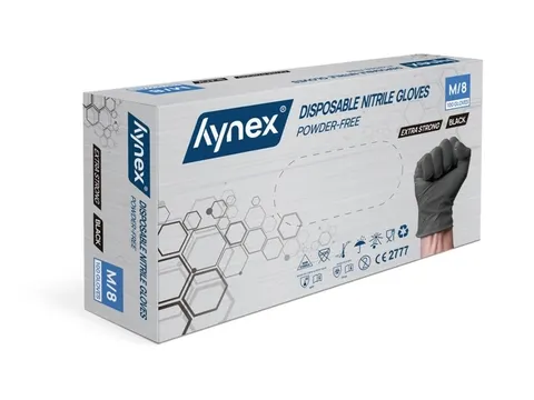 Handschoen Hynex nitril M zwart extra sterk 5gr 100 stuks