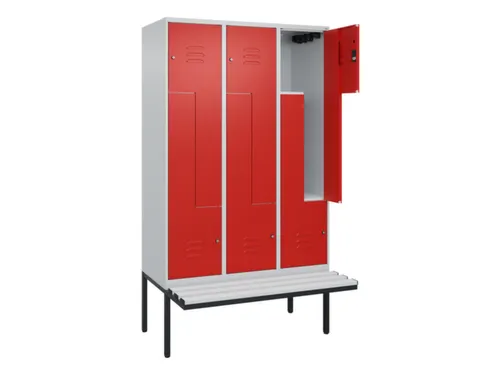 Z-garderobekast,HxBxD 2120x1200x815mm,6vak,vak B 400mm,cil.-slot